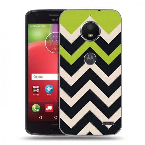 Дизайнерский пластиковый чехол для Motorola Moto E4 Блоки шевроны