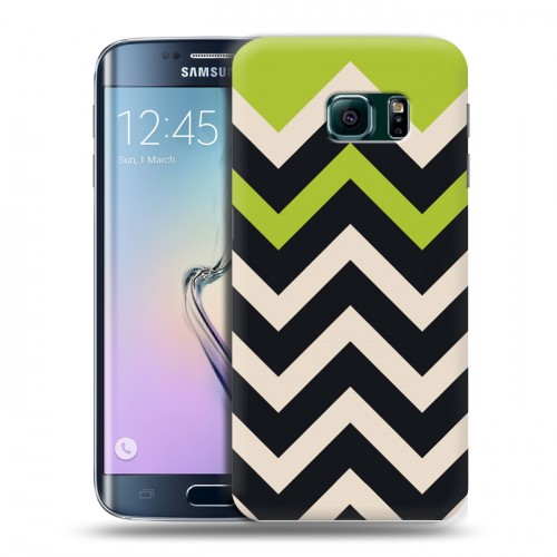 Дизайнерский пластиковый чехол для Samsung Galaxy S6 Edge Блоки шевроны