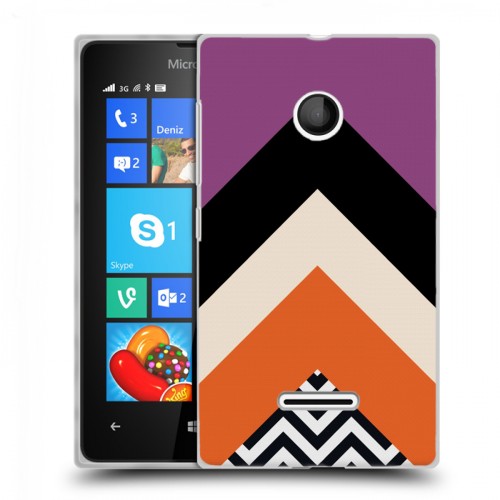 Дизайнерский пластиковый чехол для Microsoft Lumia 435 Блоки шевроны