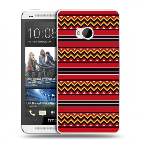 Дизайнерский пластиковый чехол для HTC One (M7) Dual SIM Этнические мотивы