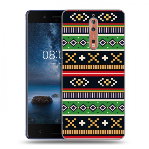 Дизайнерский пластиковый чехол для Nokia 8 Этнические мотивы