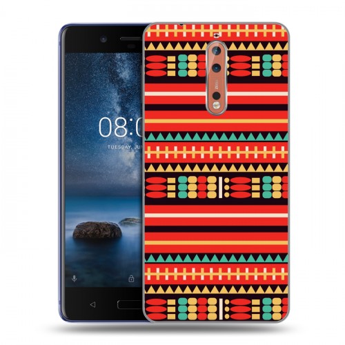 Дизайнерский пластиковый чехол для Nokia 8 Этнические мотивы