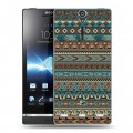 Дизайнерский пластиковый чехол для Sony Xperia S Плетение индейцев