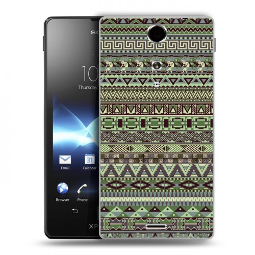 Дизайнерский пластиковый чехол для Sony Xperia TX Плетение индейцев