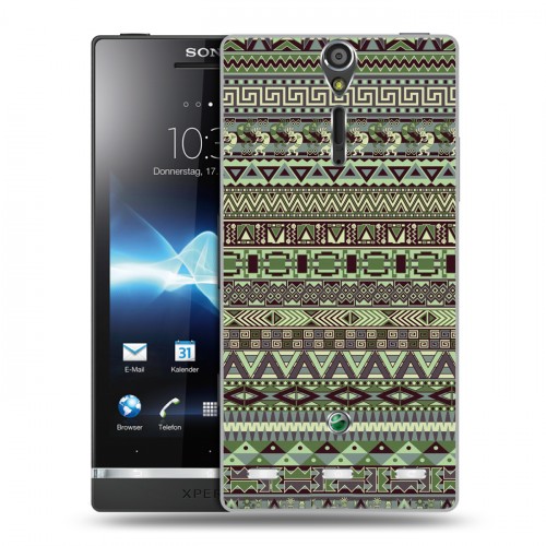 Дизайнерский пластиковый чехол для Sony Xperia S Плетение индейцев