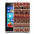 Дизайнерский пластиковый чехол для Microsoft Lumia 435 Плетение индейцев