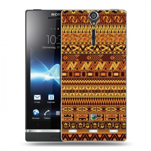 Дизайнерский пластиковый чехол для Sony Xperia S Плетение индейцев