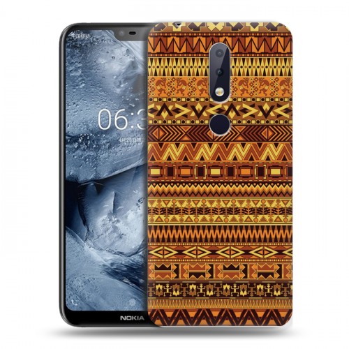 Дизайнерский пластиковый чехол для Nokia 6.1 Plus Плетение индейцев