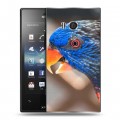 Дизайнерский пластиковый чехол для Sony Xperia acro S Попугаи