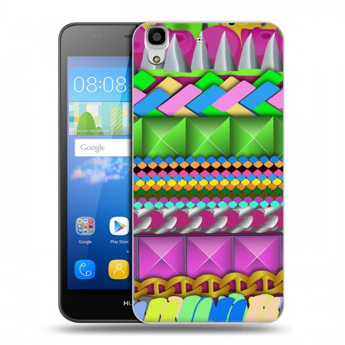Дизайнерский пластиковый чехол для Huawei Y6 Блестящее разноцветие