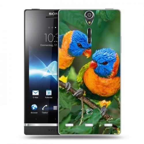 Дизайнерский пластиковый чехол для Sony Xperia S Попугаи