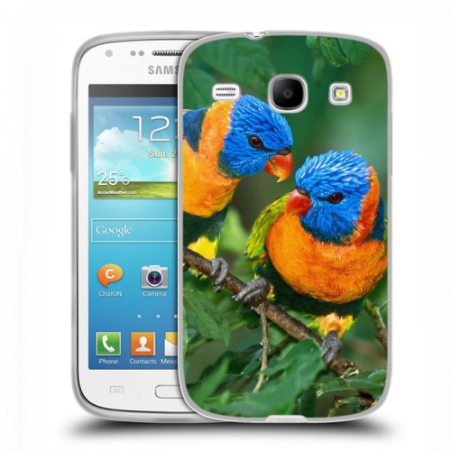 Дизайнерский силиконовый чехол для Samsung Galaxy Core Попугаи