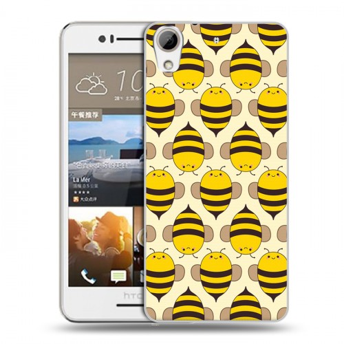 Дизайнерский пластиковый чехол для HTC Desire 728 Пчелиные узоры
