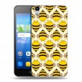 Дизайнерский пластиковый чехол для Huawei Y6 Пчелиные узоры