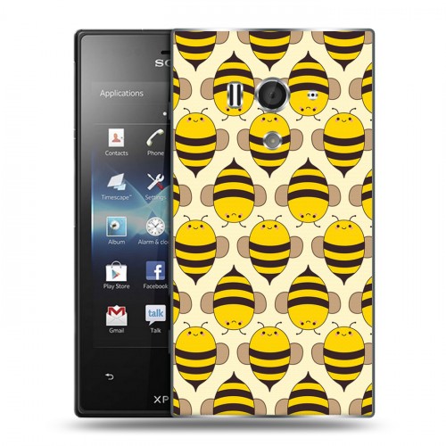Дизайнерский пластиковый чехол для Sony Xperia acro S Пчелиные узоры