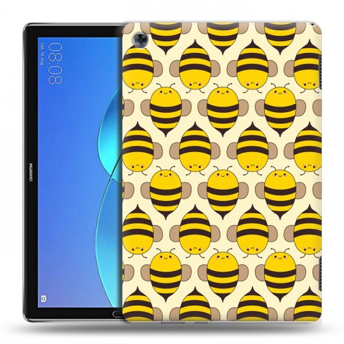 Дизайнерский силиконовый чехол для Huawei MediaPad M5 Lite Пчелиные узоры