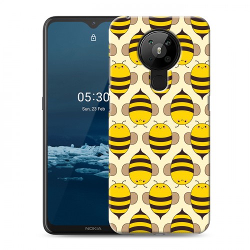 Дизайнерский пластиковый чехол для Nokia 5.3 Пчелиные узоры