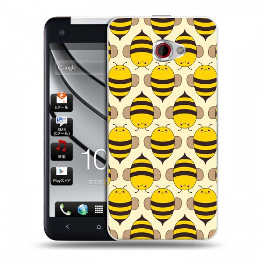 Дизайнерский пластиковый чехол для HTC Butterfly S Пчелиные узоры