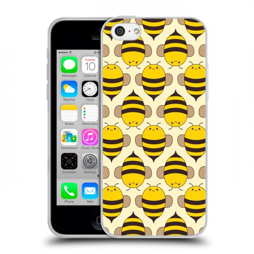 Дизайнерский пластиковый чехол для Iphone 5c Пчелиные узоры