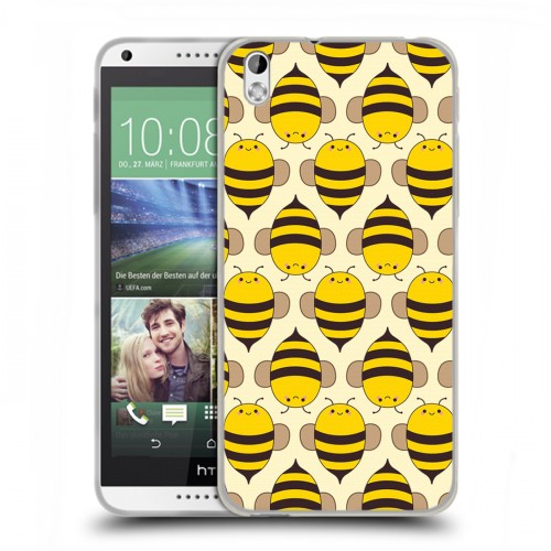 Дизайнерский пластиковый чехол для HTC Desire 816 Пчелиные узоры