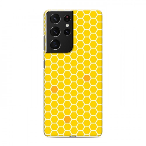 Дизайнерский пластиковый чехол для Samsung Galaxy S21 Ultra Пчелиные узоры