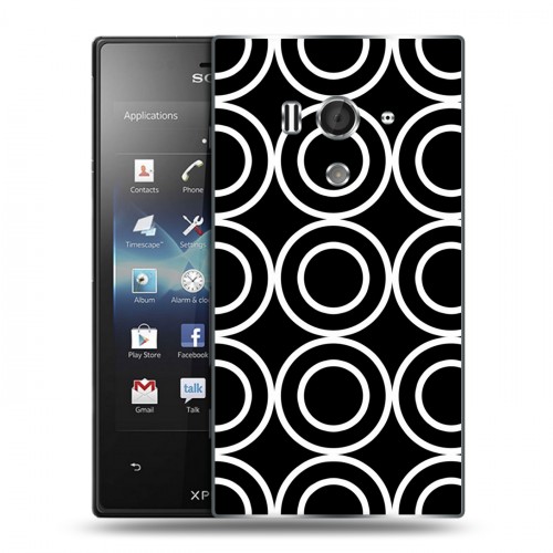 Дизайнерский пластиковый чехол для Sony Xperia acro S Черно-белые фантазии