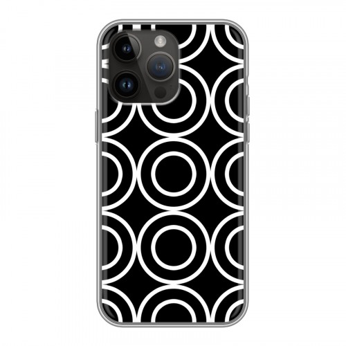 Дизайнерский силиконовый с усиленными углами чехол для Iphone 14 Pro Max Черно-белые фантазии