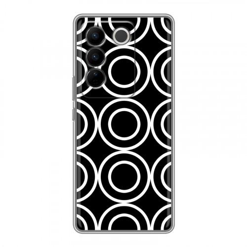 Дизайнерский силиконовый с усиленными углами чехол для Vivo V27 Черно-белые фантазии