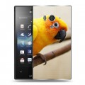 Дизайнерский пластиковый чехол для Sony Xperia acro S Попугаи