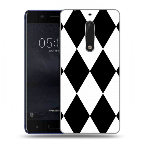 Дизайнерский пластиковый чехол для Nokia 5 Черно-белые фантазии