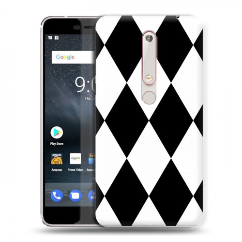 Дизайнерский пластиковый чехол для Nokia 6 (2018) Черно-белые фантазии