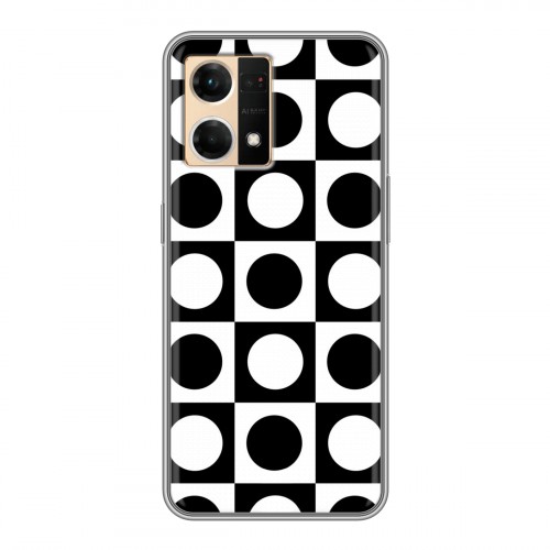 Дизайнерский силиконовый с усиленными углами чехол для OPPO Reno7 Черно-белые фантазии