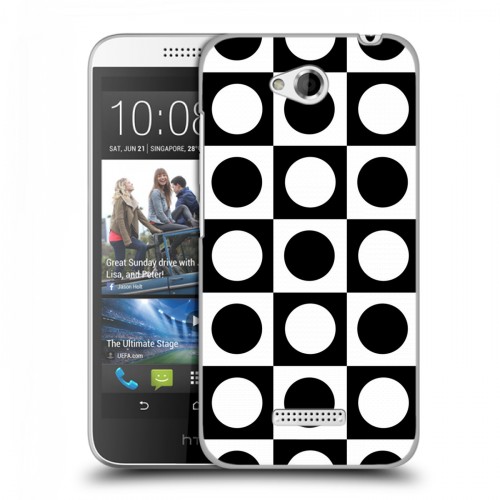 Дизайнерский пластиковый чехол для HTC Desire 616 Черно-белые фантазии