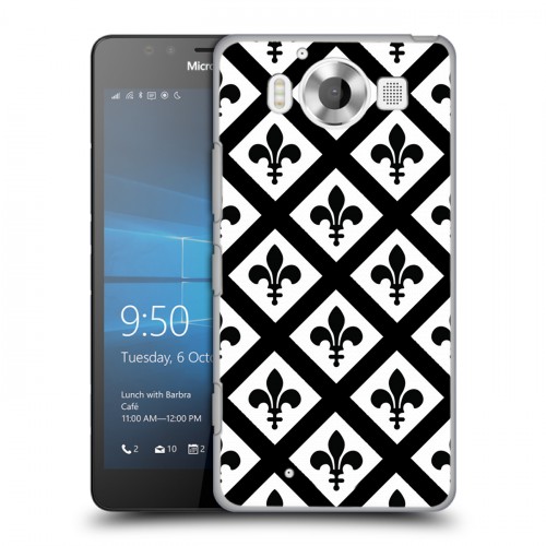 Дизайнерский пластиковый чехол для Microsoft Lumia 950 Черно-белые фантазии