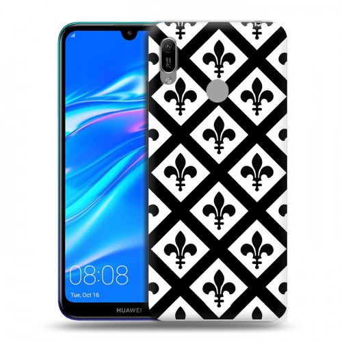 Дизайнерский пластиковый чехол для Huawei Y6 (2019) Черно-белые фантазии
