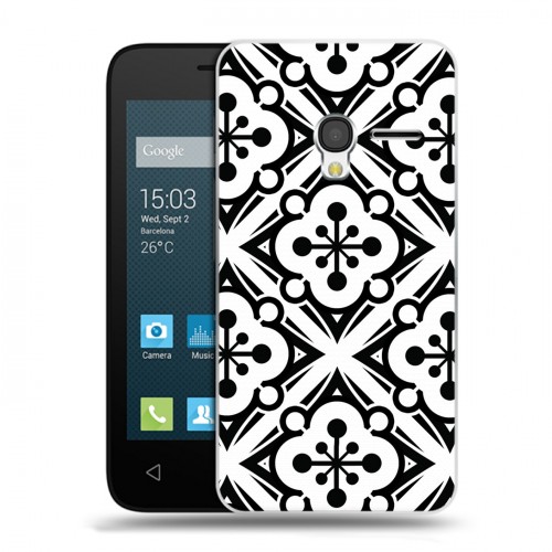 Дизайнерский пластиковый чехол для Alcatel One Touch Pixi 3 (4.5) Черно-белые фантазии