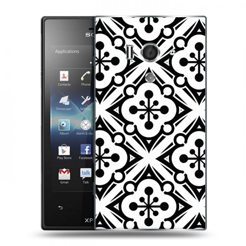 Дизайнерский пластиковый чехол для Sony Xperia acro S Черно-белые фантазии