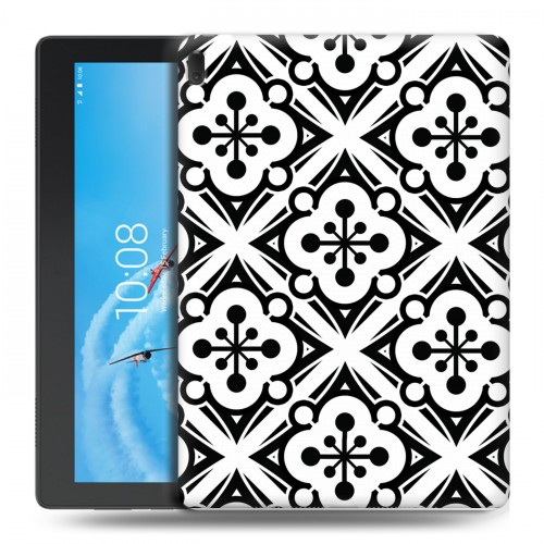 Дизайнерский силиконовый чехол для Lenovo Tab E10 Черно-белые фантазии