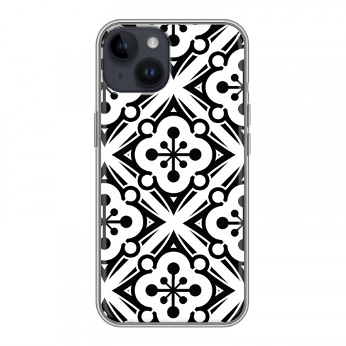 Дизайнерский пластиковый чехол для Iphone 14 Черно-белые фантазии