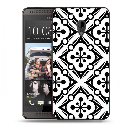 Дизайнерский пластиковый чехол для HTC Desire 700 Черно-белые фантазии