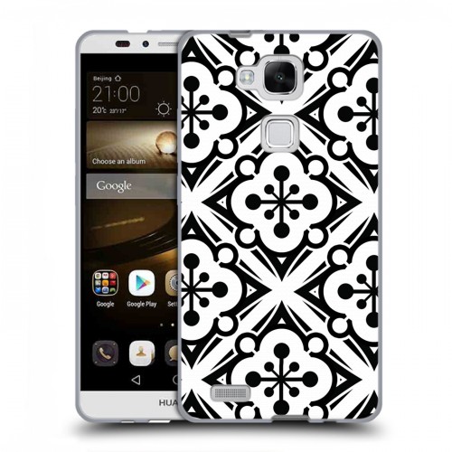 Дизайнерский силиконовый чехол для Huawei Ascend Mate 7 Черно-белые фантазии