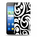 Дизайнерский пластиковый чехол для Huawei Y6 Черно-белые фантазии