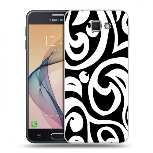 Дизайнерский пластиковый чехол для Samsung Galaxy J5 Prime Черно-белые фантазии