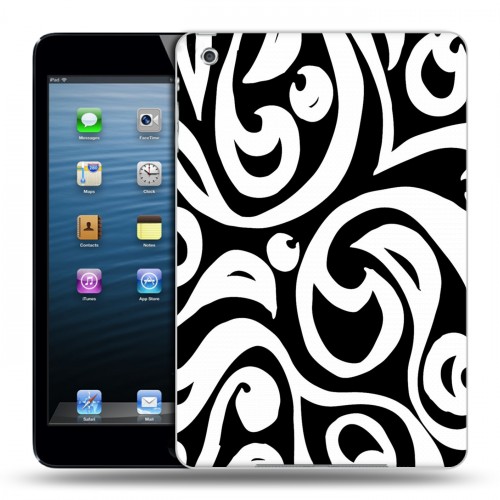 Дизайнерский силиконовый чехол для Ipad Mini Черно-белые фантазии