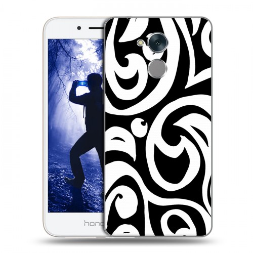 Дизайнерский пластиковый чехол для Huawei Honor 6A Черно-белые фантазии