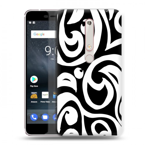 Дизайнерский пластиковый чехол для Nokia 6 (2018) Черно-белые фантазии