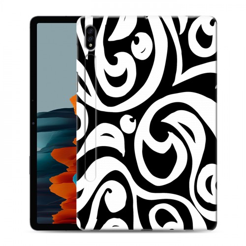 Дизайнерский силиконовый чехол для Samsung Galaxy Tab S7 Черно-белые фантазии
