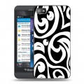 Дизайнерский пластиковый чехол для BlackBerry Z10 Черно-белые фантазии