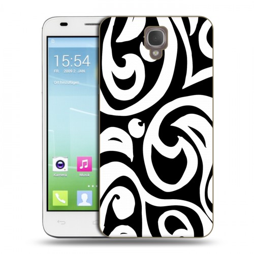 Дизайнерский пластиковый чехол для Alcatel One Touch Idol 2 S Черно-белые фантазии