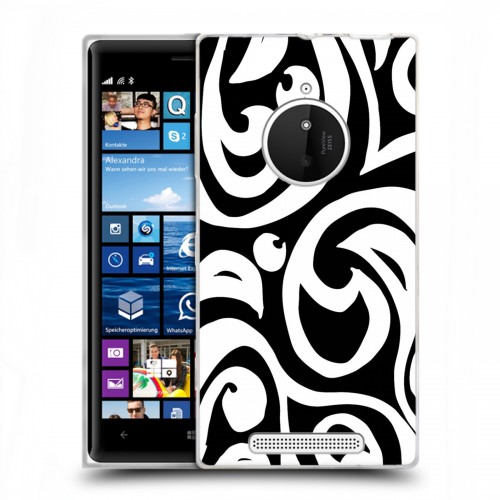 Дизайнерский пластиковый чехол для Nokia Lumia 830 Черно-белые фантазии
